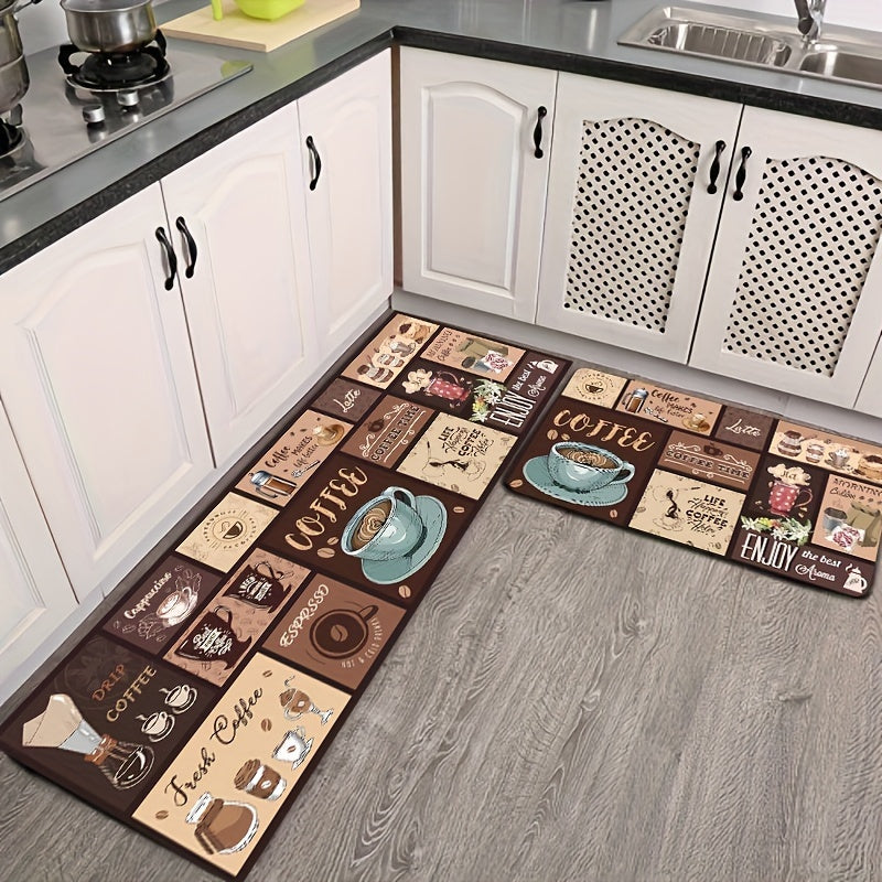 Alfombrilla de cocina vintage para café, antiesfuerzo, entrada, dormitorio, sala de estar, fácil de limpiar