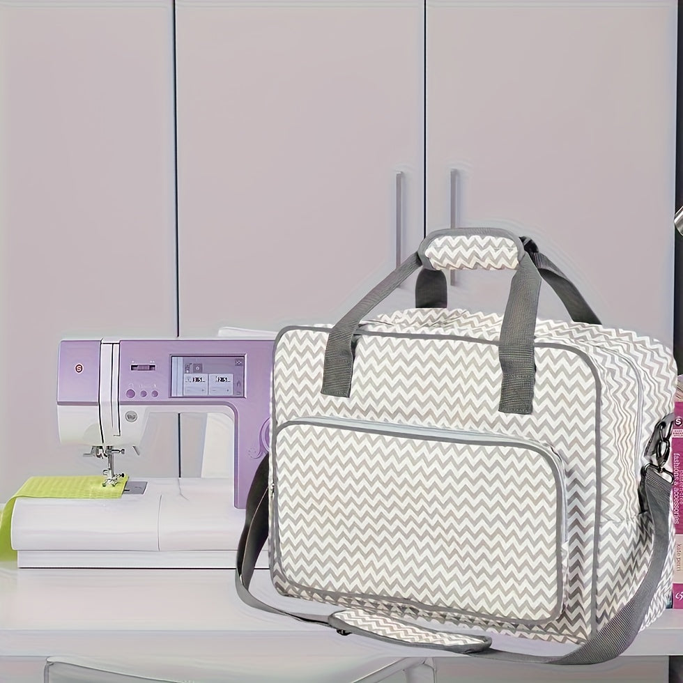 Portable Sewing Machine Organizer Large Capacity Storage Shoulder Strap Travel Tote