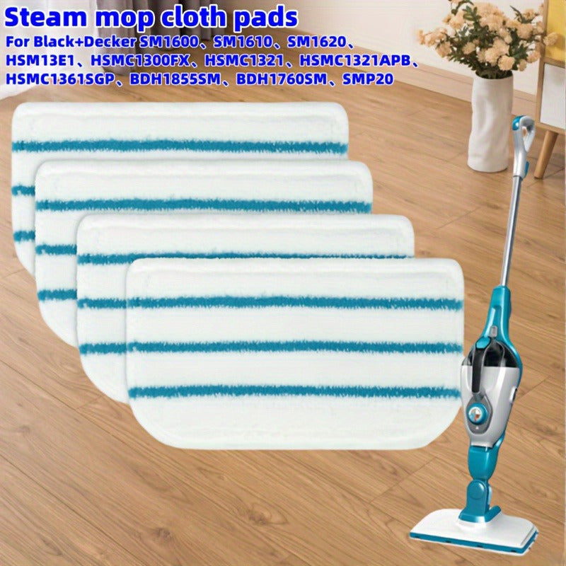 Steam Mop Cloth Pads 4-Pack Microfiber Floor Cleaning Accessories Compatible with SM1600 SM1610 SM1620