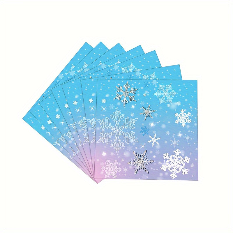 Winter Wonderland Party Supplies Set Blue Purple Snowflake Tableware Kit 68 Pieces