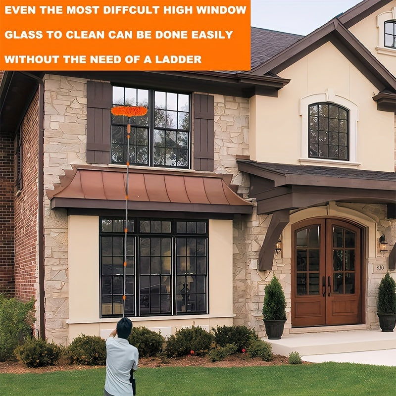 Ko'p maqsadli Chenille Mikroto'qima Deraza Tozalash To'plami - Moslashuvchan Nikel Qoplamali Po'lat Tutqich bilan - Derazalar, Devorlar va Tashqi Yuzalar uchun yumshoq, lekin samarali