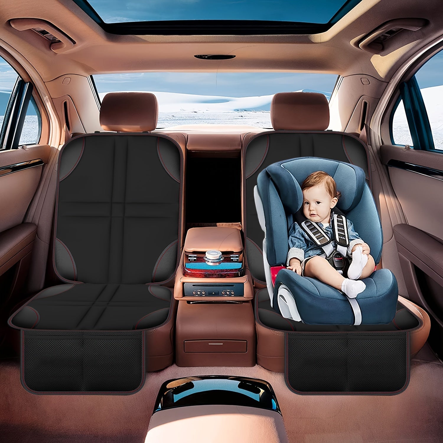 Funda de asiento de coche de cuero PU transpirable de lino, impermeable, antideslizante, cojín delantero