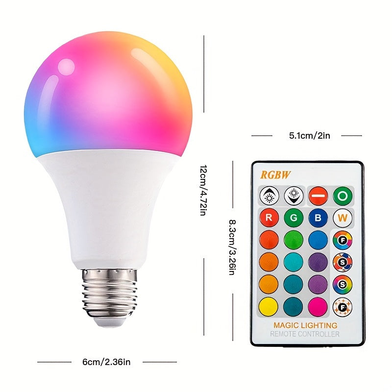 16-Color Dimmable RGB LED Light Bulb E27 220V Remote Control for Home Decoration