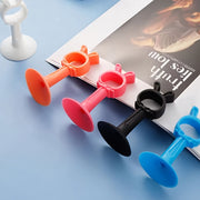 Door Suction Handle with Silicone Anti-Collision Mat for Bathroom Doors