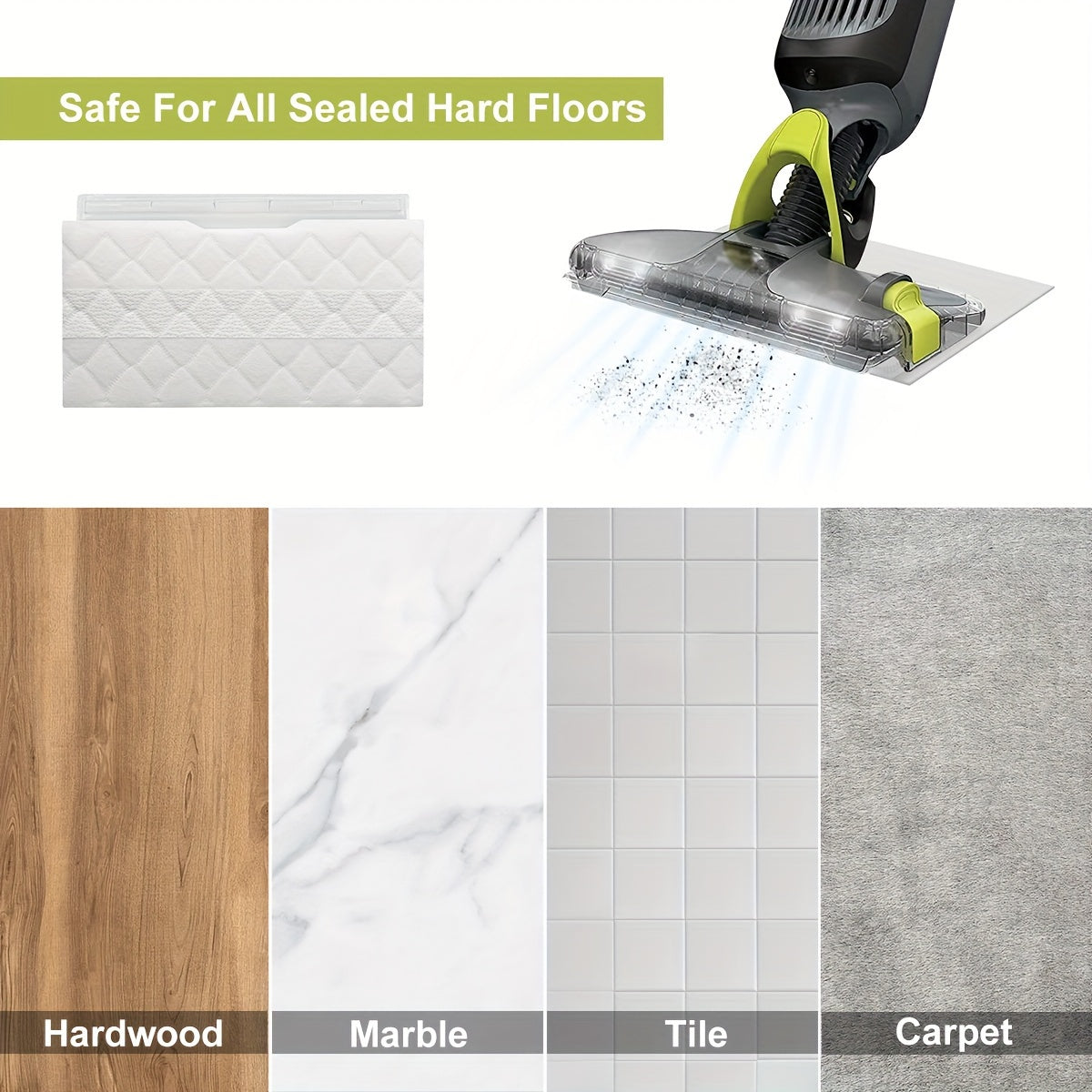 20pcs Disposable Steam Mop Replacement Pads for Floor Cleaning Deep Dust Removal