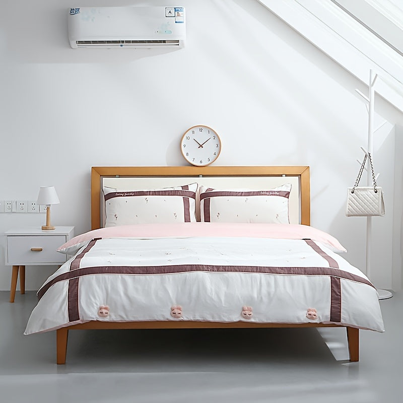 Yumshoq Polipropilen Materiali Qopqoqni Ushlab Turuvchi Quyon Plush Qopqoq To'plami 4 ta - Xavfsiz Yotoq, Pardalar va Matolar uchun Anti-Slip Qopqoq Kliplari - Qo'l bilan Yuvish mumkin, Chiroyli Pushti va Kulrang Dizayn