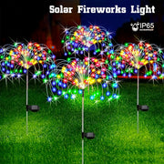 Luces de fuegos artificiales solares para exteriores, decoración de jardín, 8 modos, LED 360/200/60