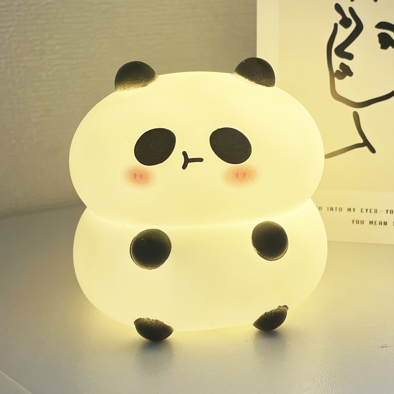 Panda Night Light 1pc Battery-Operated LED Desk Lamp Soft Glow Kids Decor
