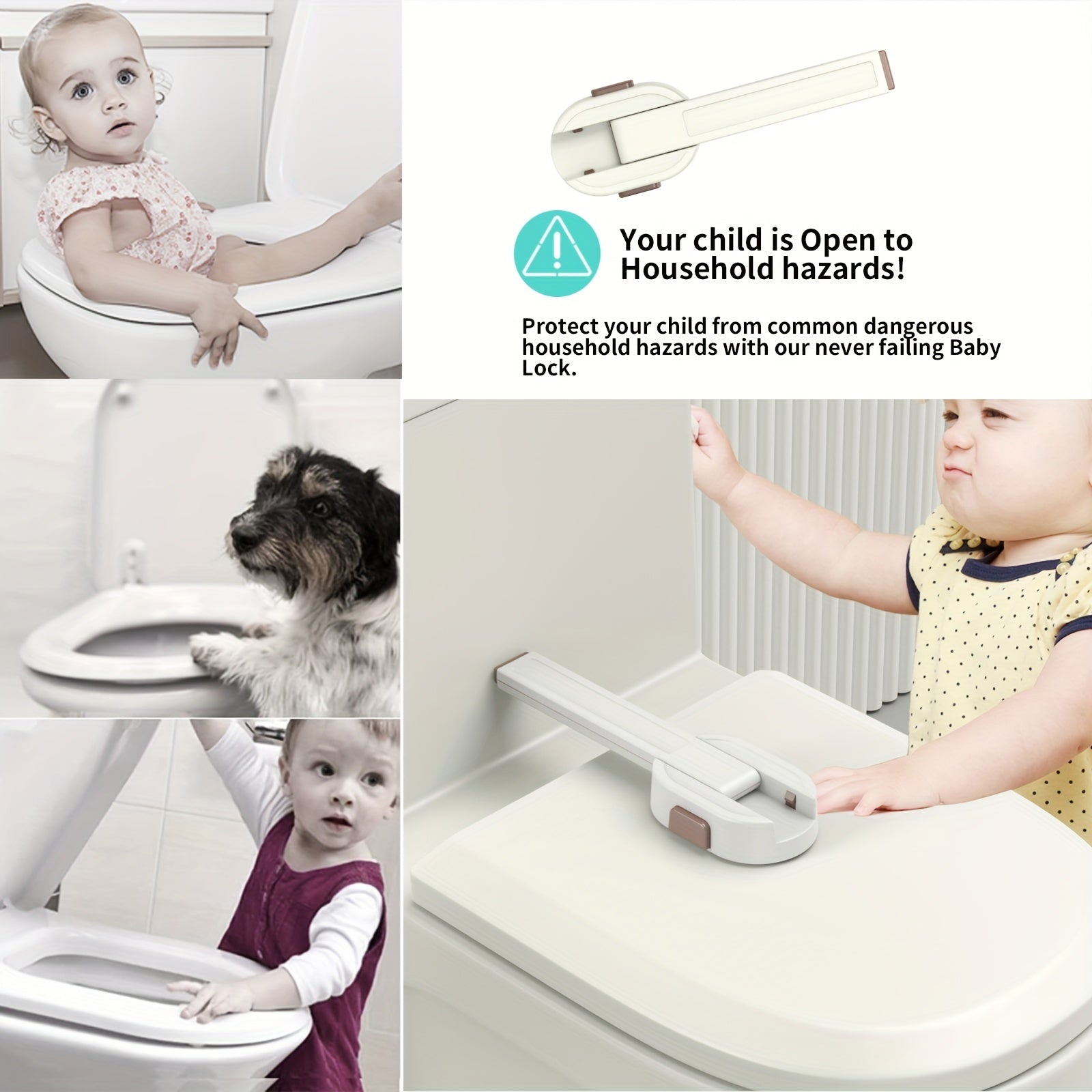 Baby Toddler Toilet Seat Lock Childproof Safety Lock Adhesive No Drilling