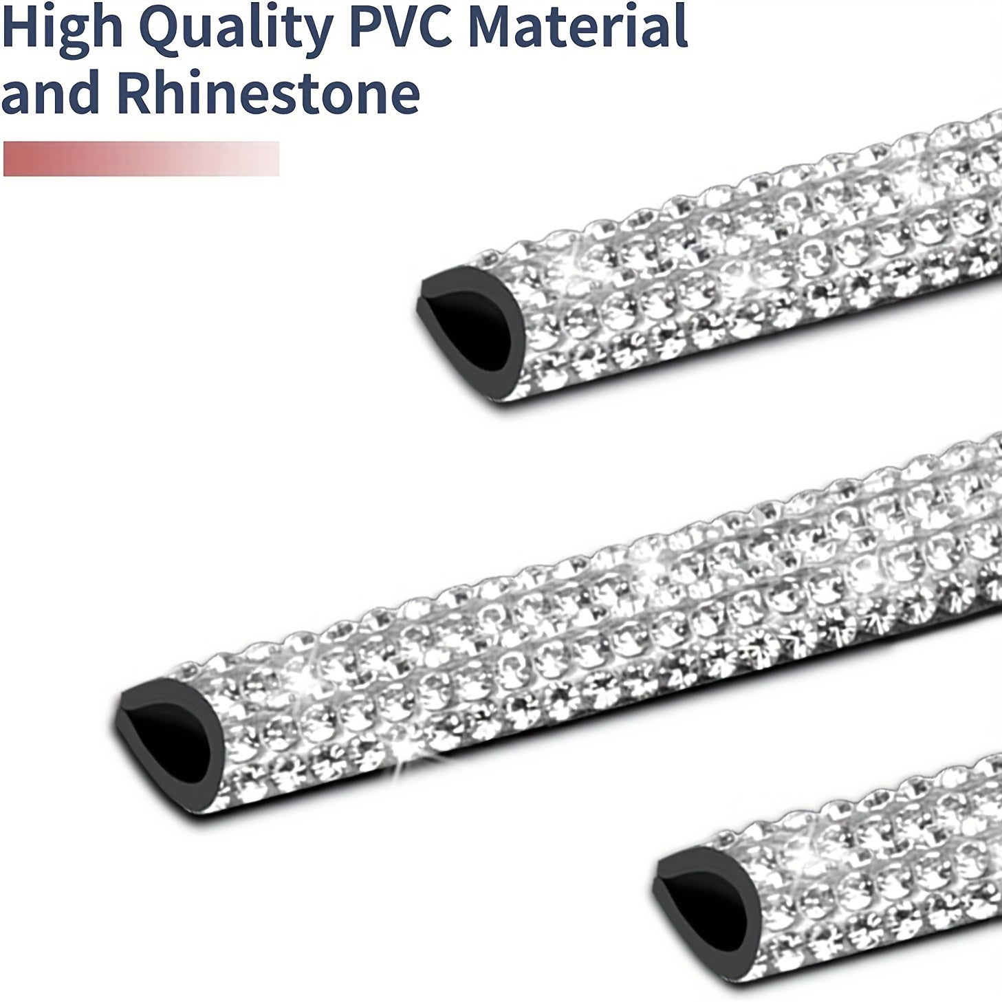 10pcs Pink Rhinestone Car Vent Trim Strips Durable Plastic Air Conditioner Outlet Decorations