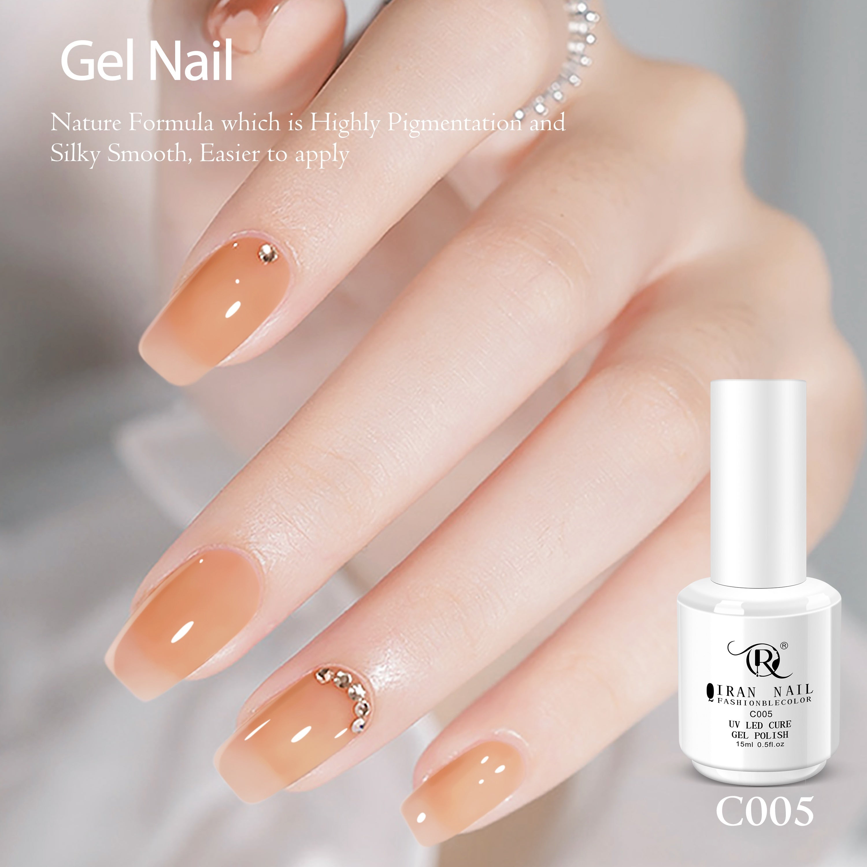 15ml Sheer Ice Jelly Gel Nail Polish Nude Pink Ombré Long-Lasting