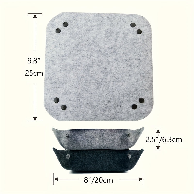 Caja de almacenamiento multifunción de fieltro para llaves, mandos, teléfonos y dados