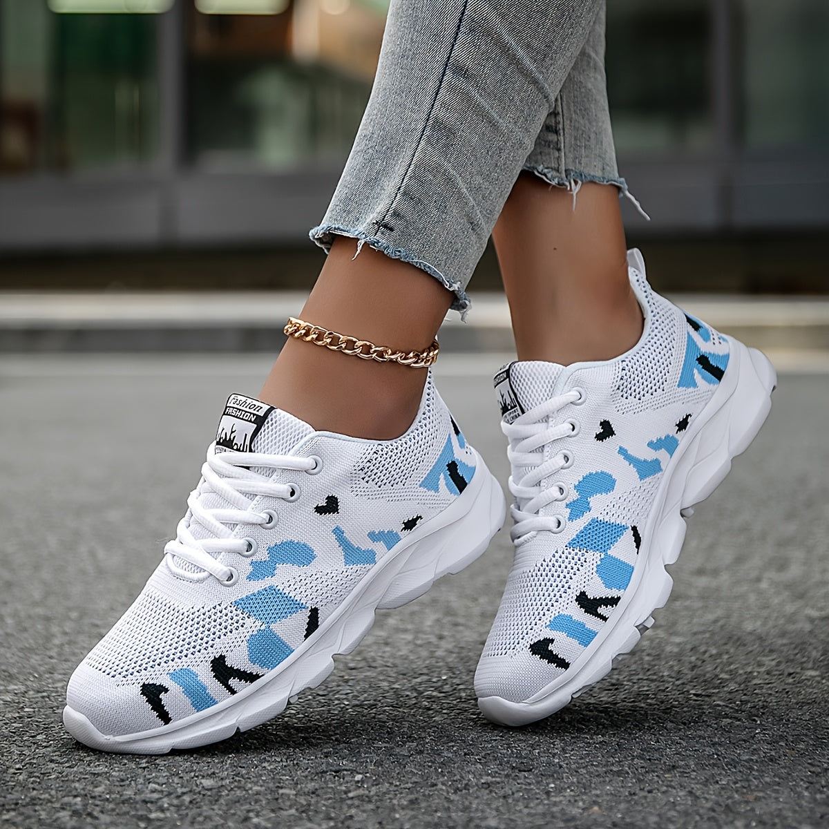 Women Camouflage Mesh Sneakers Lightweight EVA Sole Casual Running Shoes