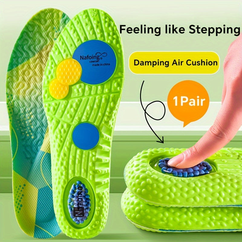 Unisex Soft Fabric Sports Insoles Breathable Shock Absorbing Cushions