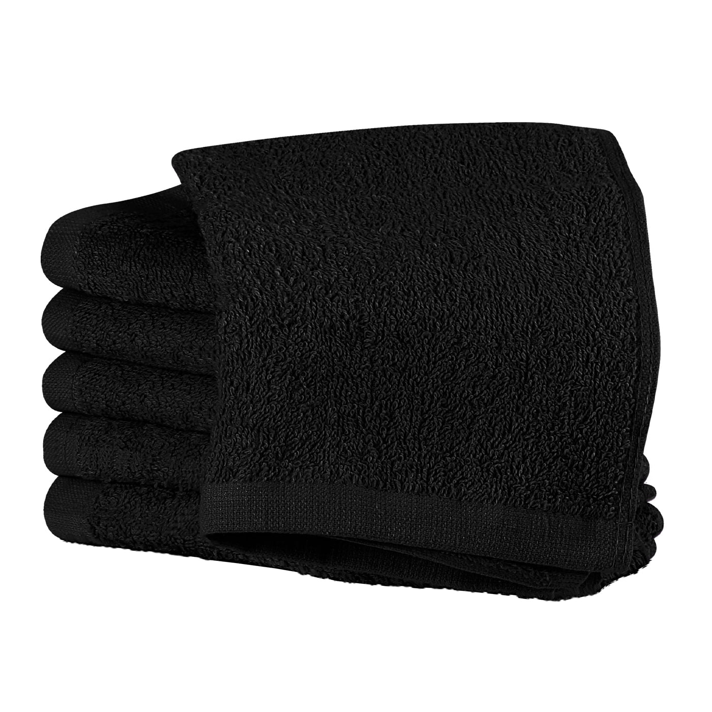 6/12 Pack Cotton Wash Cloths Square Soft Absorbent Towels Black 30.48cm