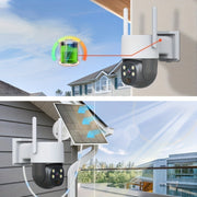4MP Solar Wireless Outdoor Security Camera with Color Night Vision Spotlight Alarm PIR Sensor