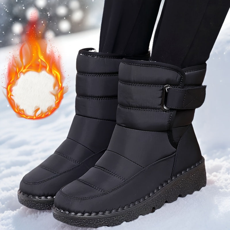 Ayollar uchun issiq, qalin, tekis tepa, o'rta shishli qish poyabzallari, 36-45 o'lcham