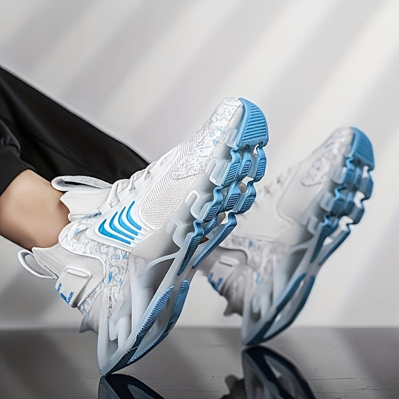 Men's Solid Blade Sneakers Non-Slip Lace-Up Casual Running Outdoor Shoes