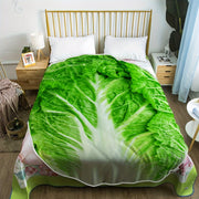 Vegetable Print Throw Blanket Soft Cozy All-Season Bed Couch Decor