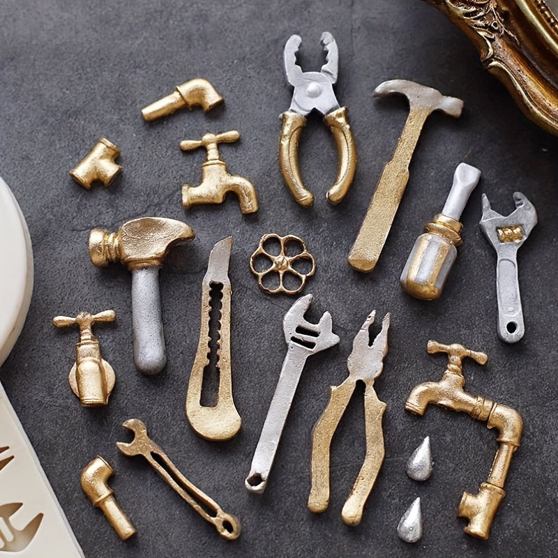 Steam Punk Chocolate Mold 3D Hammer Pliers Faucet DIY Cake Decorating Kitchen Accessory