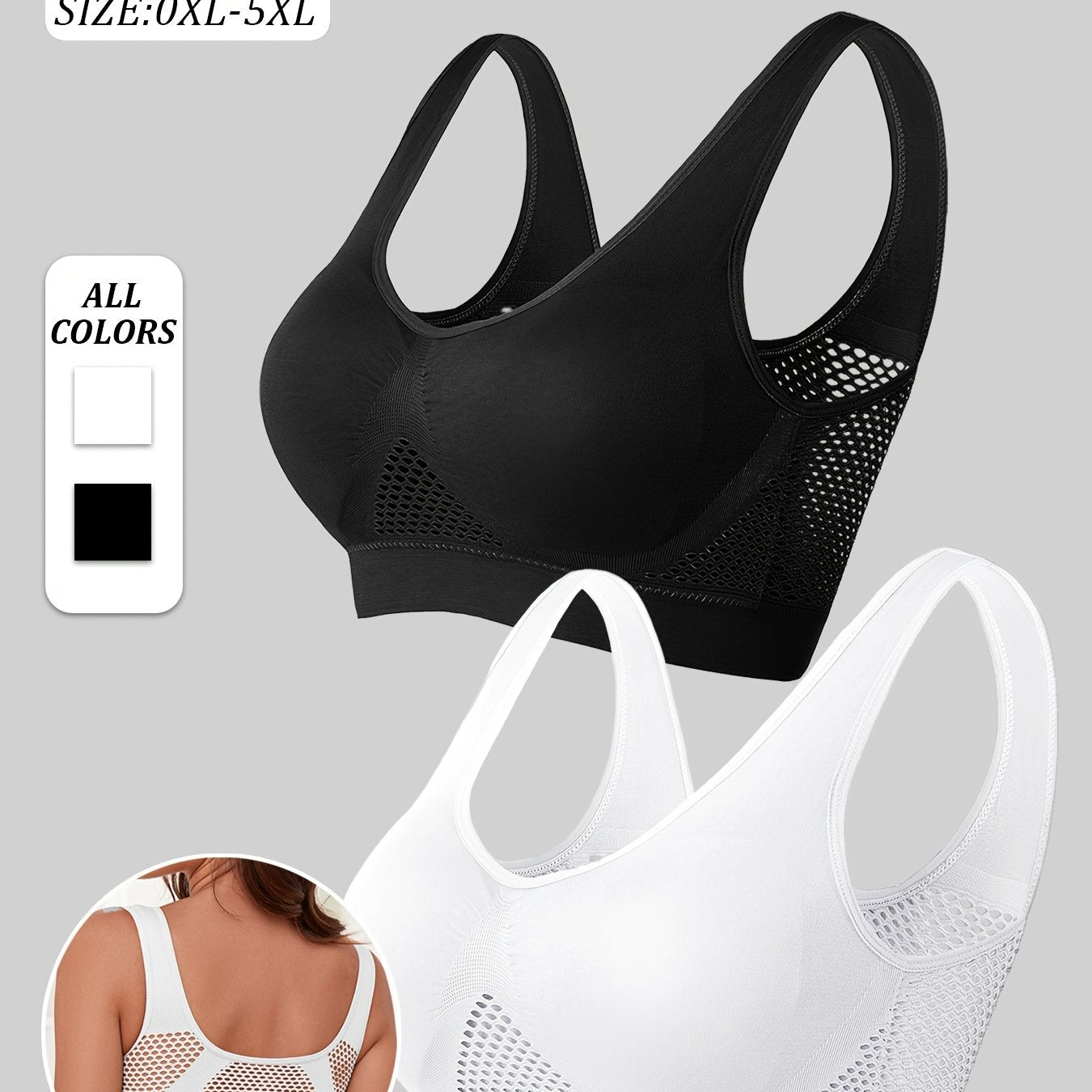 Women Sports Bra Tank Top Set Wire-Free Breathable Padded High Elasticity