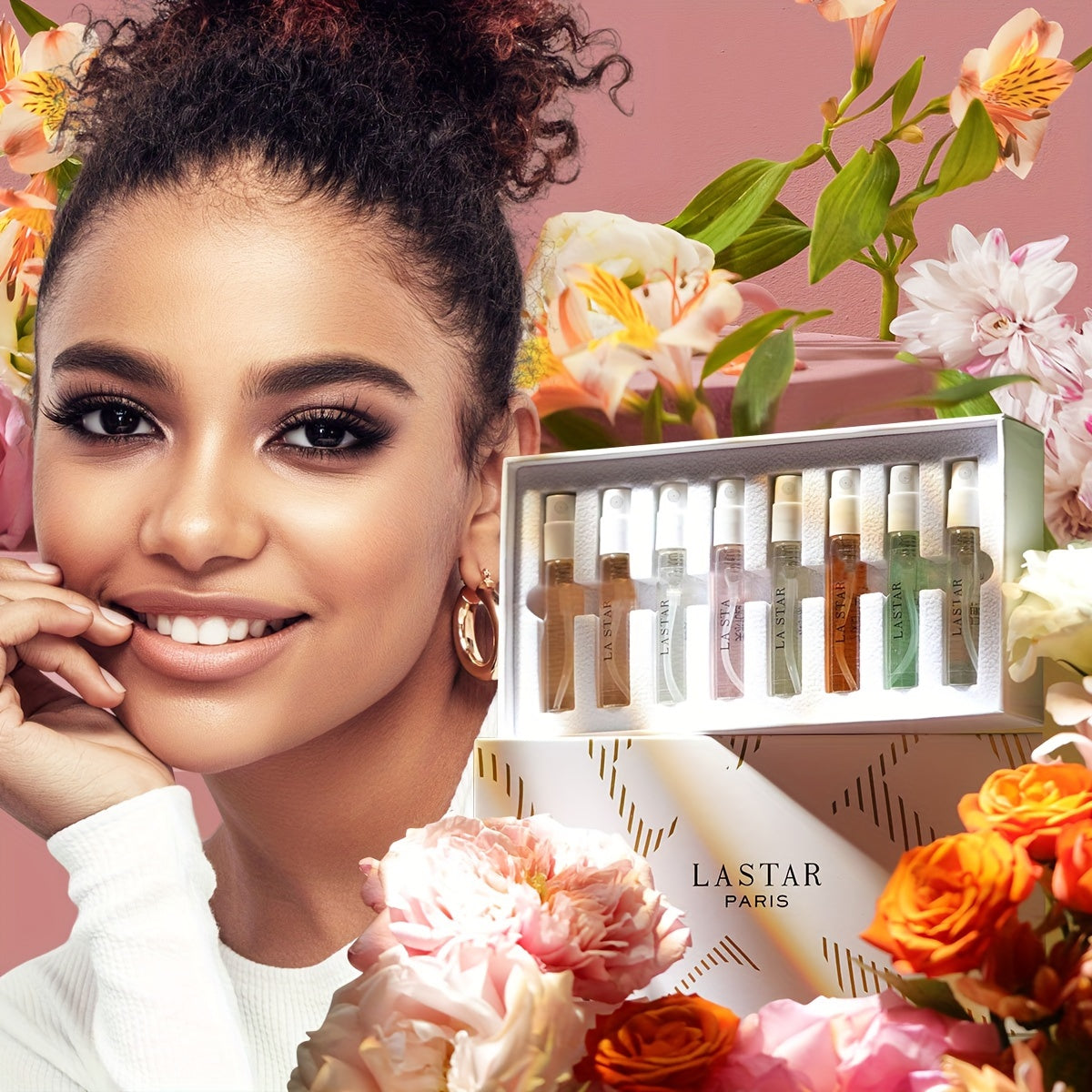 8-Piece Perfume Gift Set with Floral and Fruity Scents for Men and Women