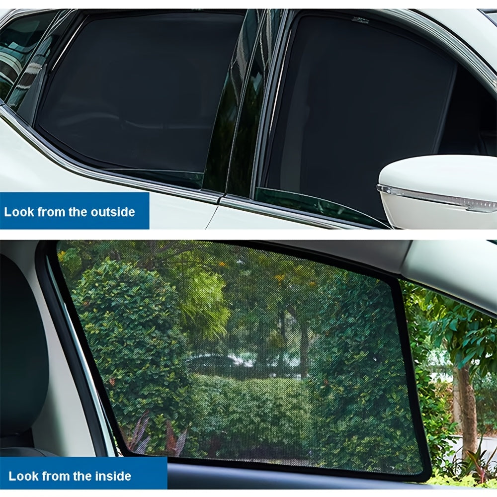 Car Sunshade Foldable Front and Rear Window UV Protection Black