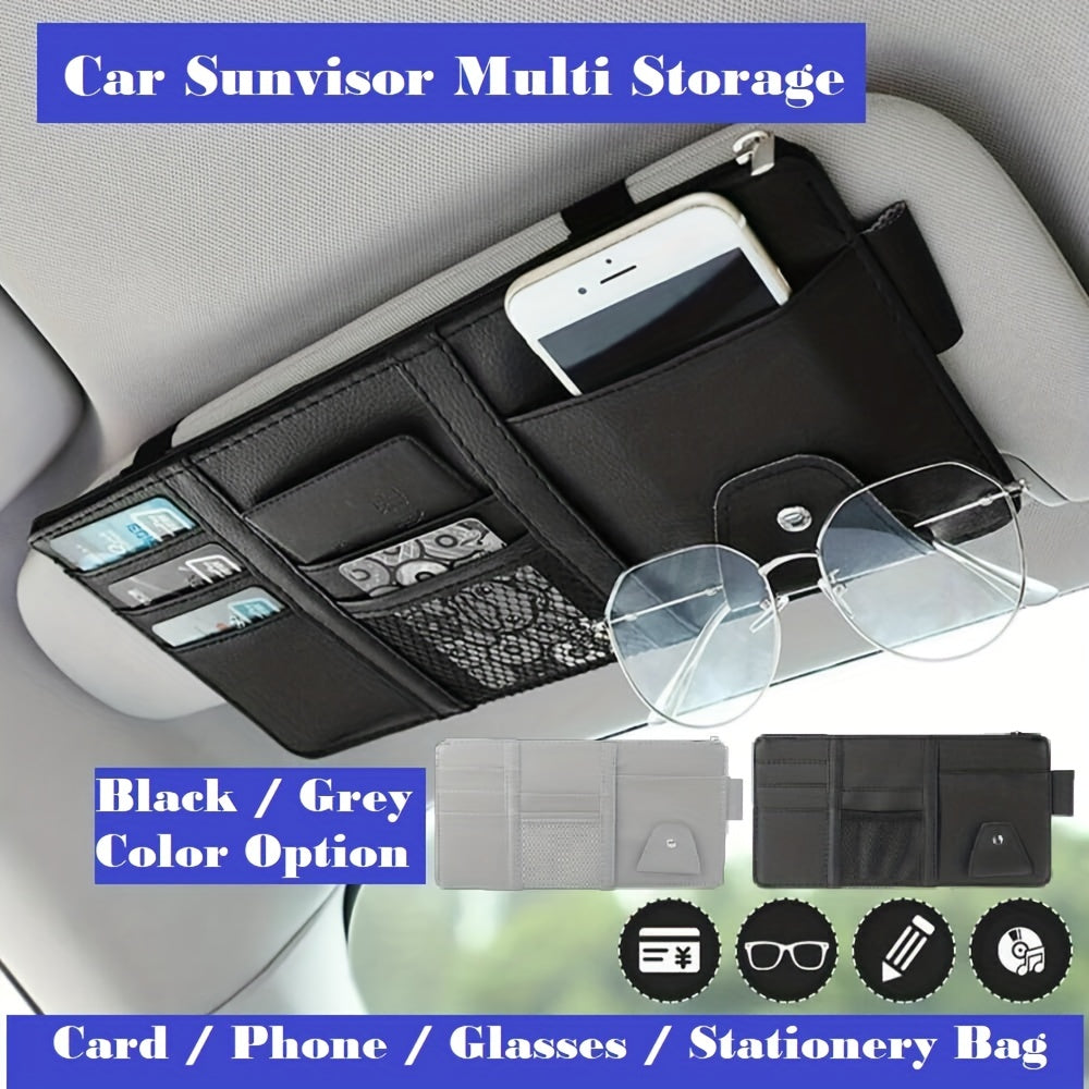 Car Sun Visor Organizer with Zipper Storage Bag Multi-Purpose Car Accessory