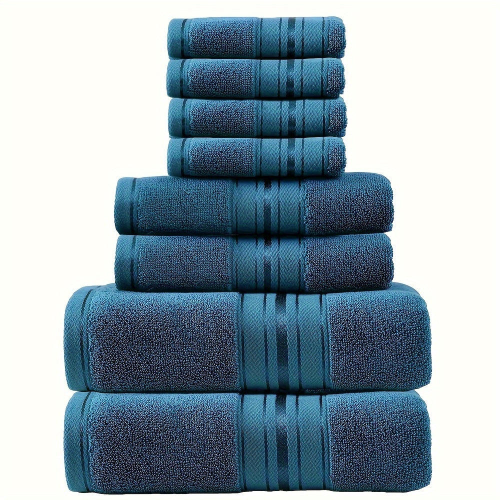 Luxury Cotton Towel Set 8-Piece Hotel Spa Bath Hand Washcloths