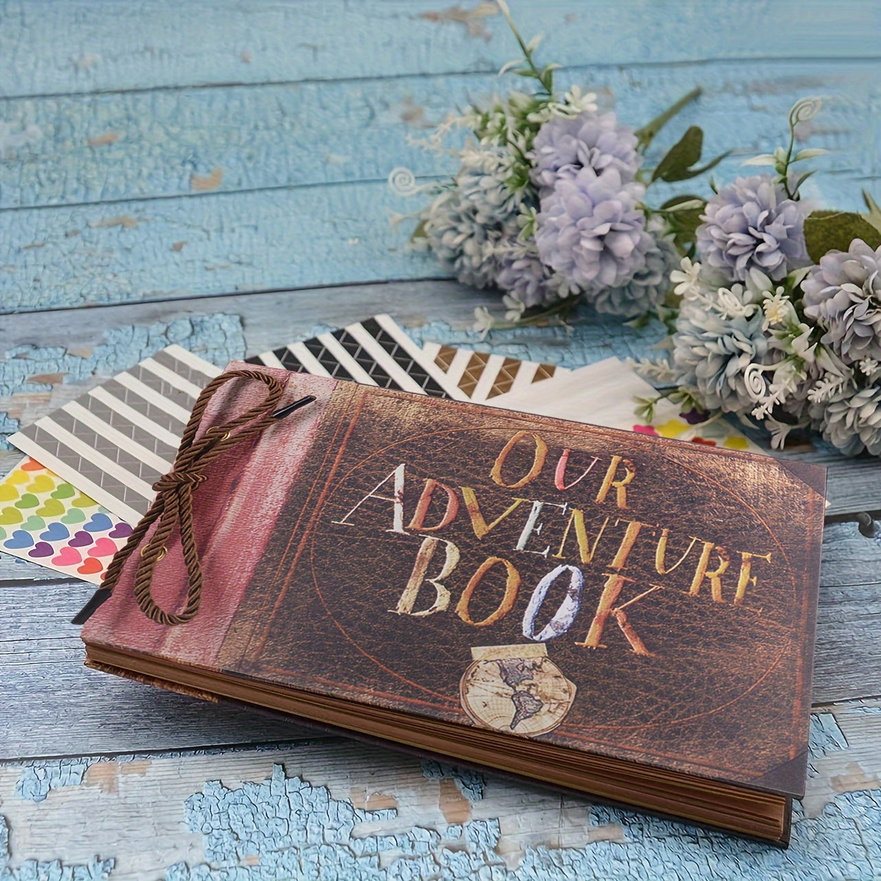 Vintage Faux Leather Growth Diary 25.91x18.29 cm with 3D Design for Couples and Friends