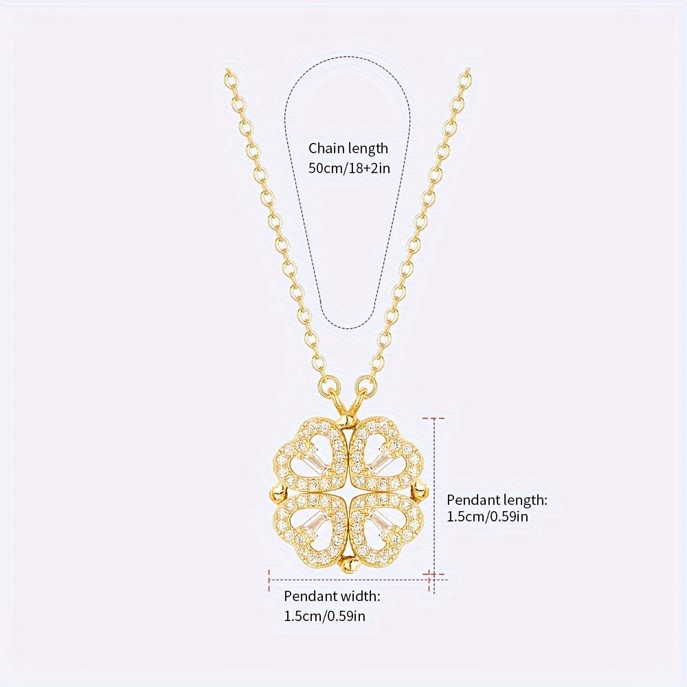 Heart-Shaped Zirconia Necklace Titanium Steel Collarbone Chain for Women Gift