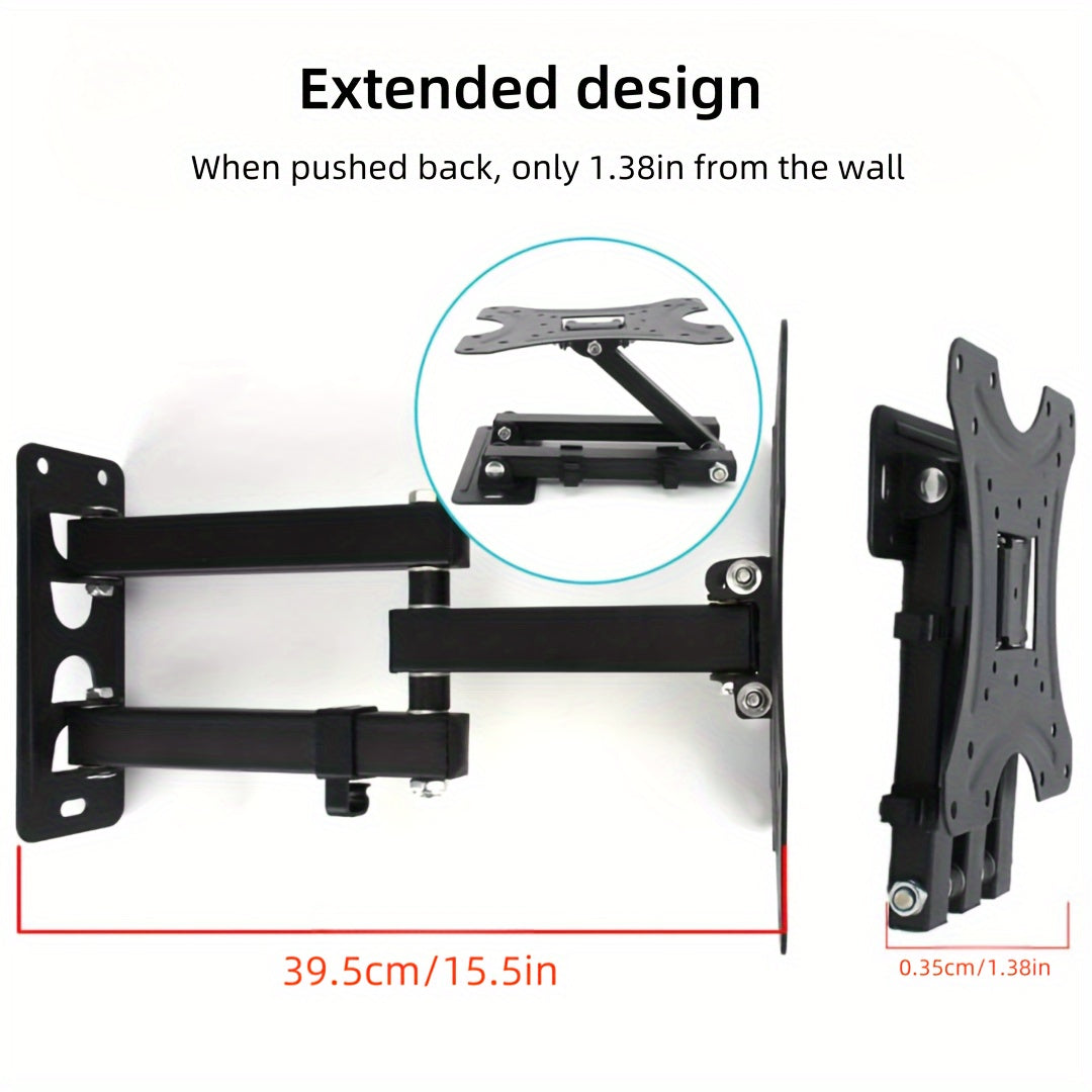 Uy va ofis uchun sozlanadigan burilish va burilish televizor devor uchun bracket qora