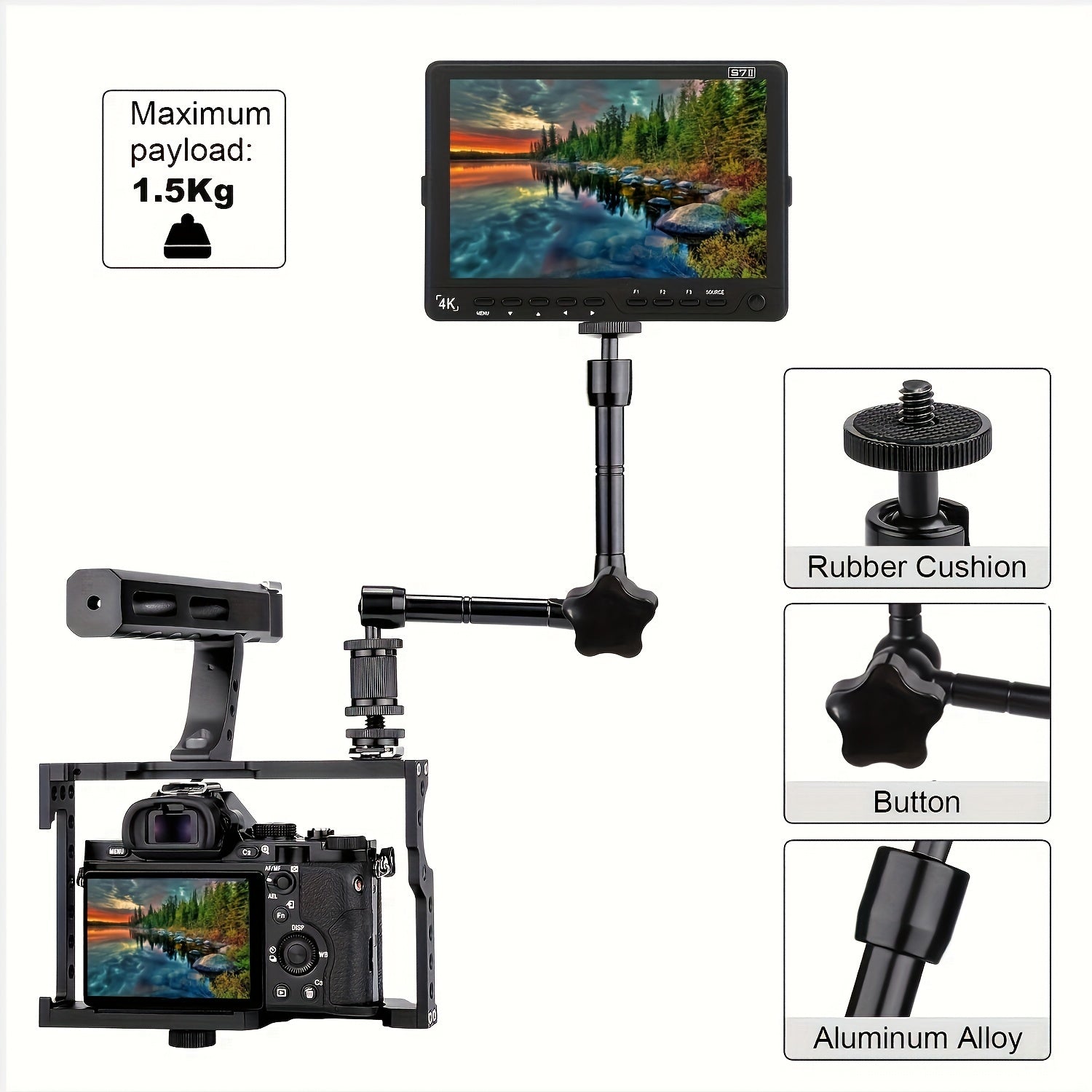 27,94 см Артикулируемая магическая рука с суперклипсой для ЖК-дисплея DSLR-камеры, светодиодного освещения