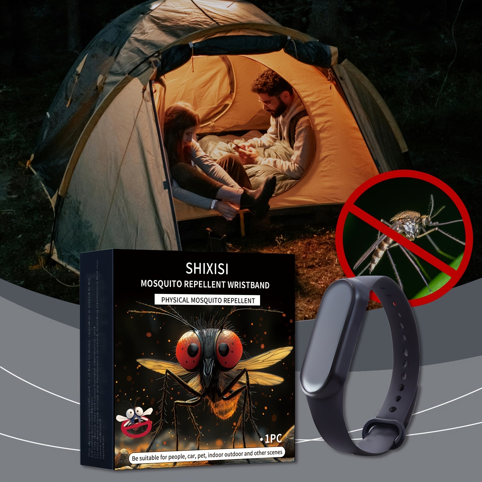 Unisex Silicone Mosquito Repellent Wristband for Outdoor Camping and Home Use