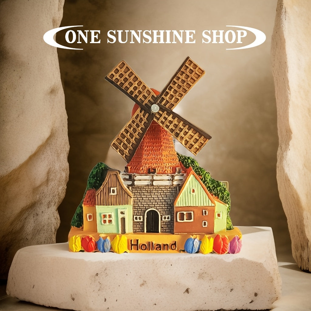 Ijodiy rezin shamol g'ildirakli magnitli muzlatgich bezaklari uchun uy tashqarida sayohat