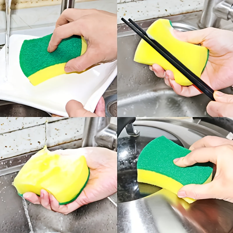 Pack of 12 or 24 Multi-Use Cleaning Sponges with Dual-Sided Scrub Pads