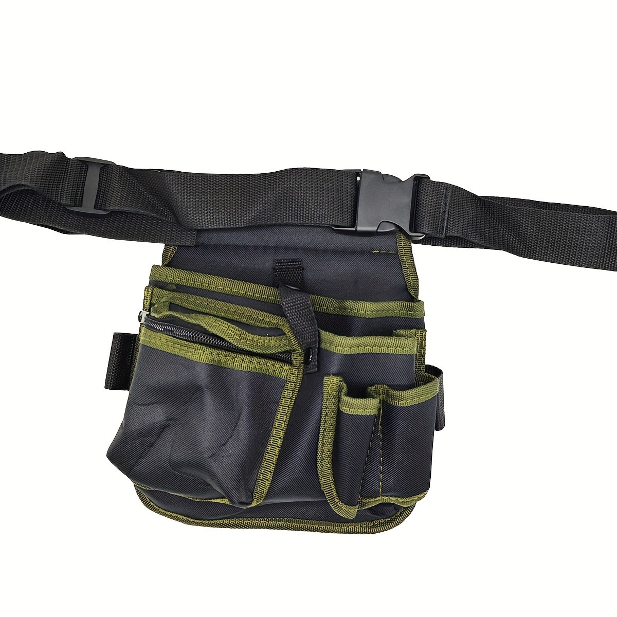 Black Leatherlike Electrician's Multi-Tool Waist Pouch with Compartments