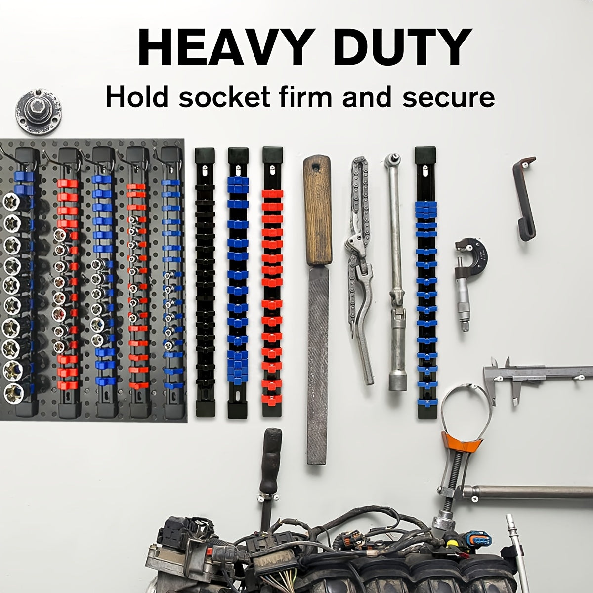 Socket Organizer Rack with 48 1/4" Clips 45 3/8" Clips 36 1/2" Clips