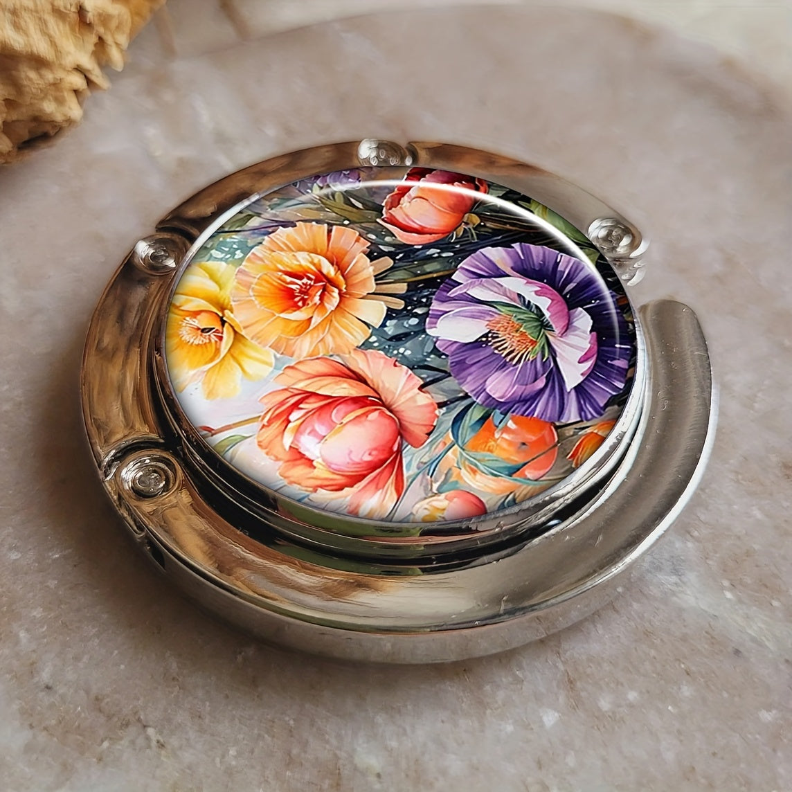 Colgador de bolso de metal vintage, gancho de mesa, soporte portátil para bolsas, accesorio elegante