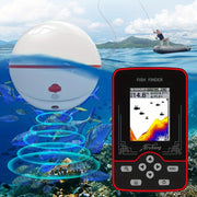 Wireless Fish Finder Sonar with 60.96m Range LCD Display Rechargeable Battery Portable for Lake River Sea Fishing