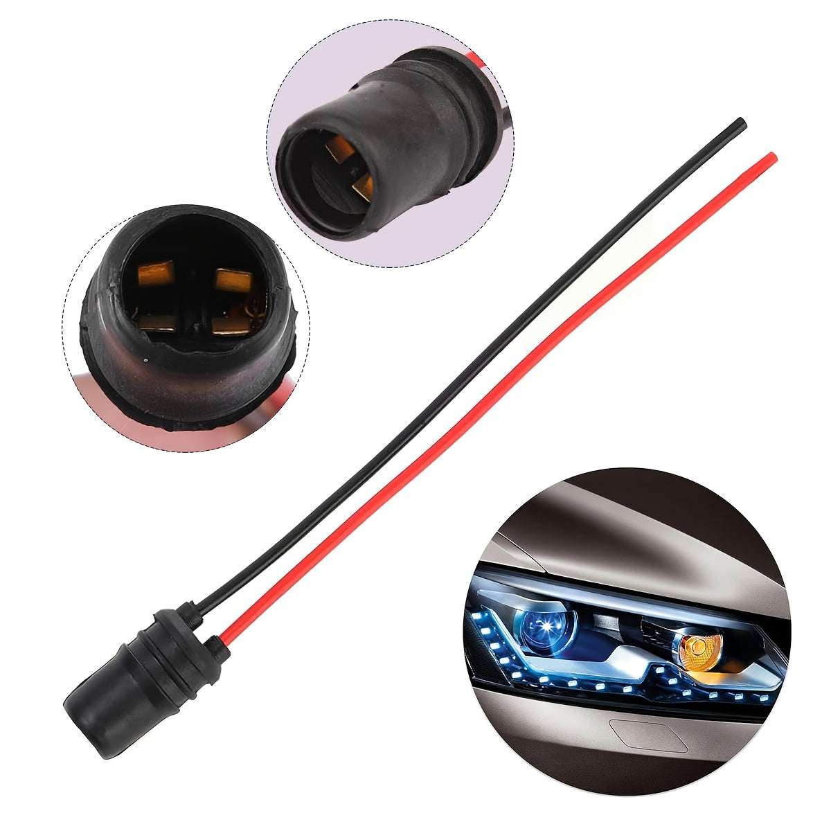 194 Bulb Socket Pre-Wired Connector for Car Dashboard and Fog Lights