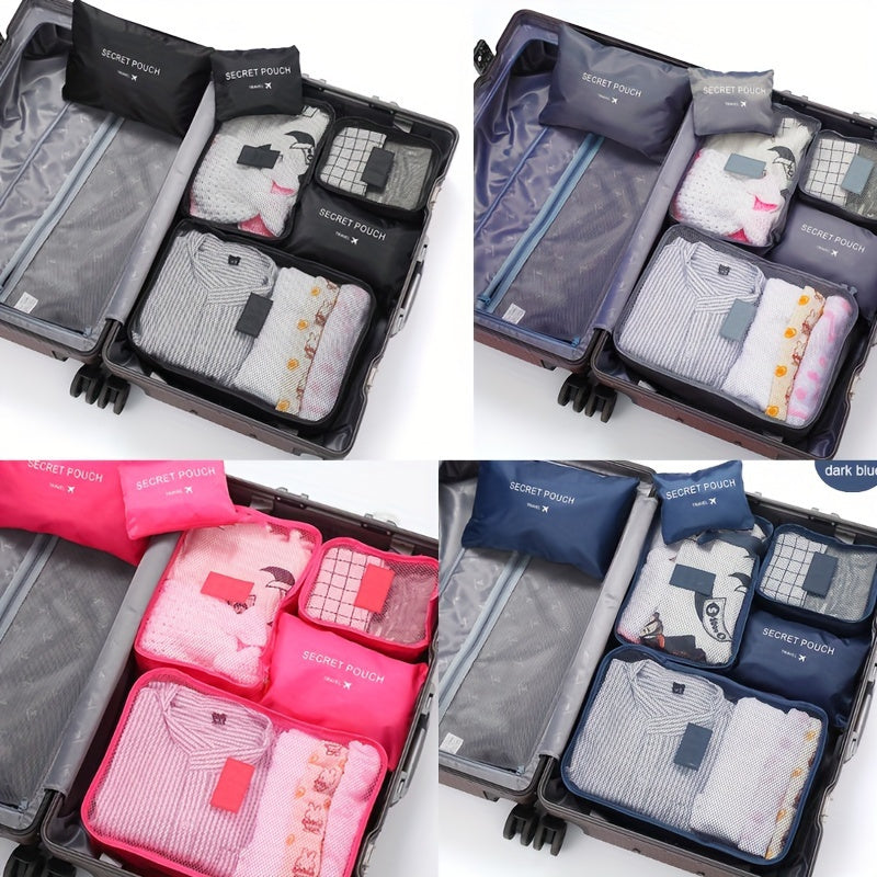 6pcs Travel Luggage Packing Cubes for Clothes Shoes Underwear Organizer Set