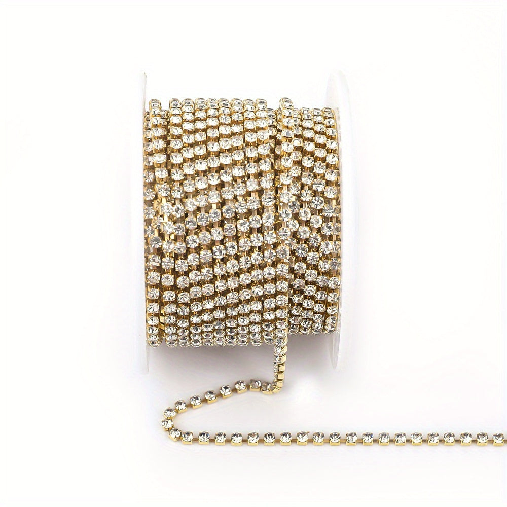 10 Yards Glitter Crystal Rhinestone Chain for Sewing and DIY Jewelry Making