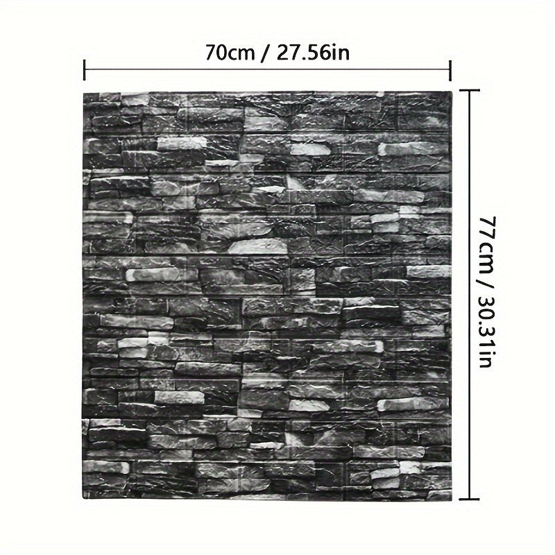 10pcs Self-Adhesive PVC 3D Brick Wall Stickers for Home Decor Bedroom Bathroom