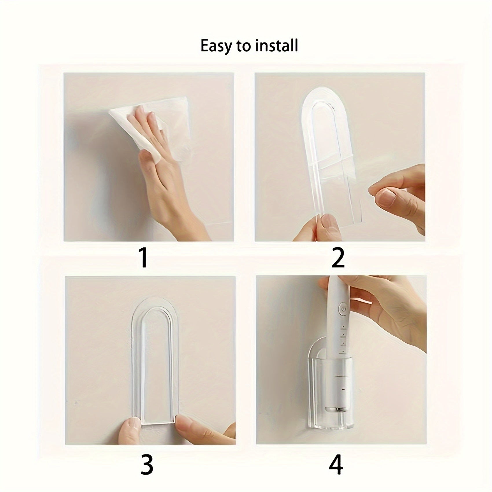 Porta cepillos de dientes de pared de acrílico autoadhesivo, organizador transparente para baño