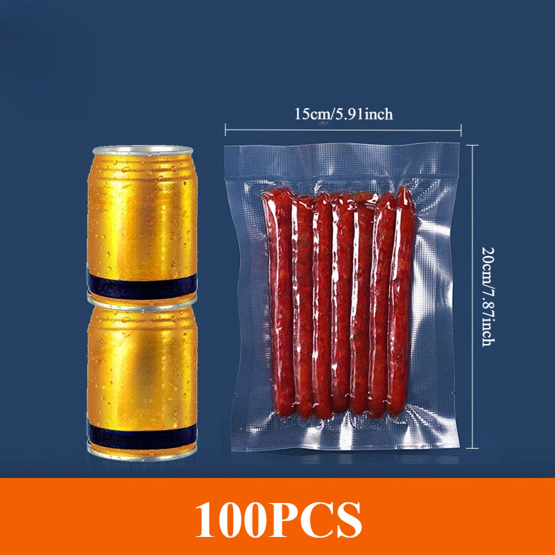 Qayta ishlatiladigan oziq-ovqat saqlash vakuumli qoplar 100 ta paket, yangi saqlash va tartib uchun