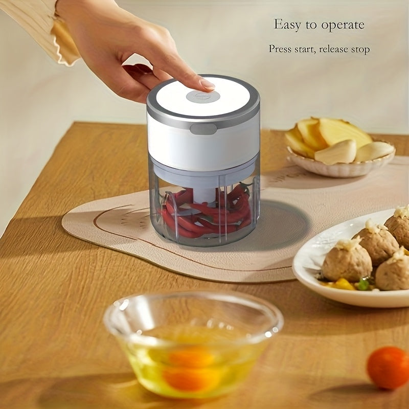 Kompakt simsiz elektr garlic maydalagich 300ml USB bilan qayta zaryadlanadigan 1200 RPM BPA-siz pichoq