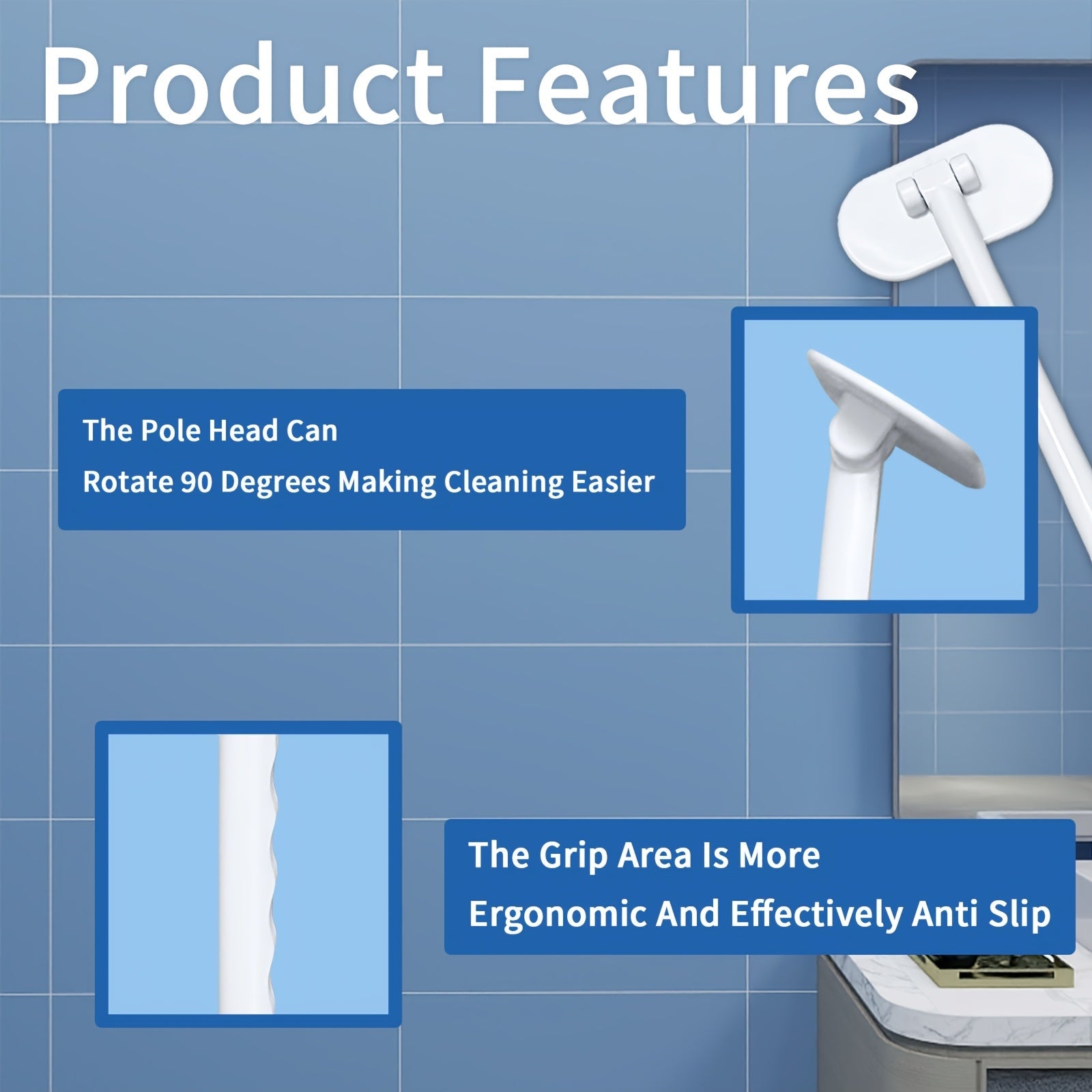 Kichik hammomni tozalash to'plami, uzoq tutqichli cho'tka va 25 ta shimgich bilan