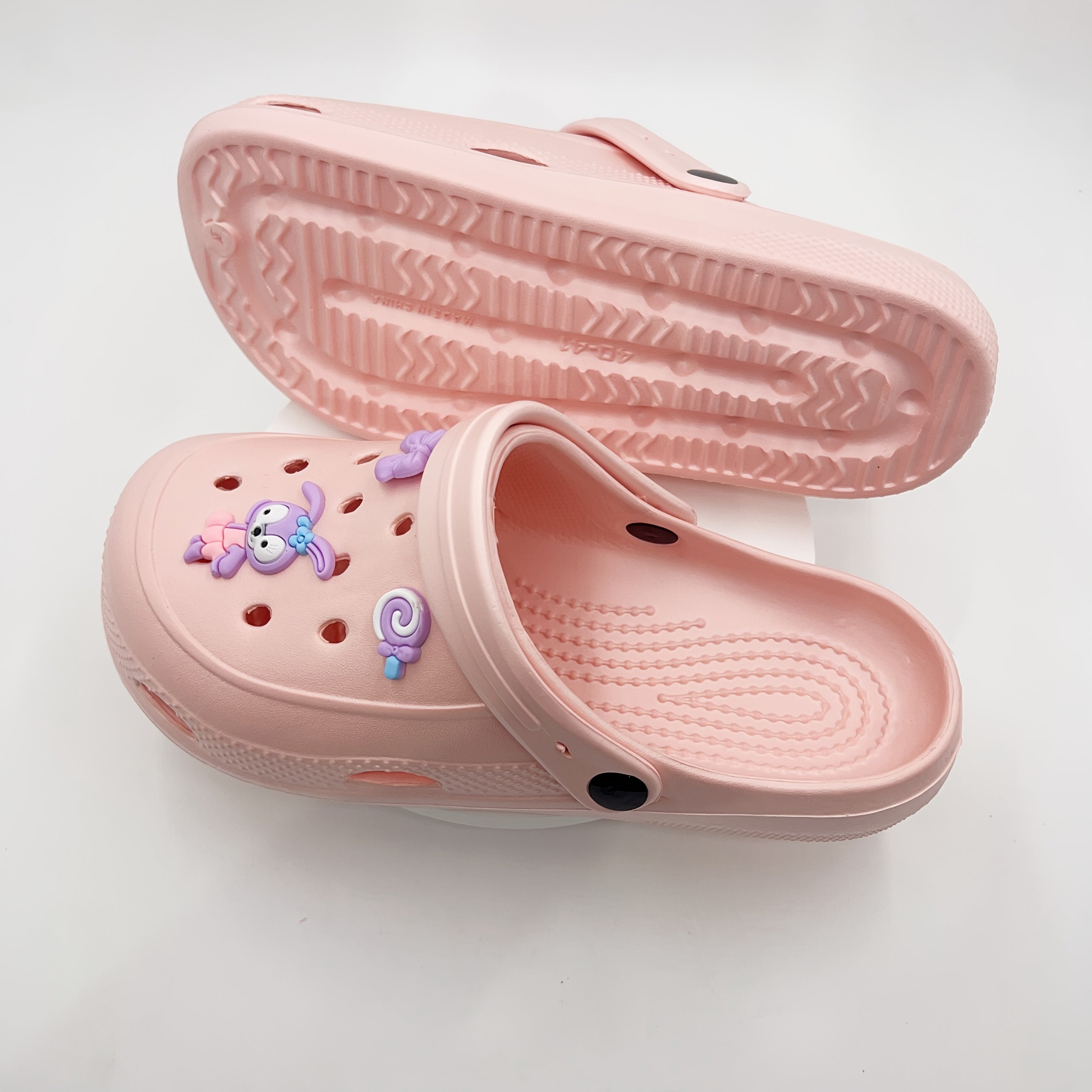 Women's Lightweight EVA Clogs with Breathable Perforated Design in Pink