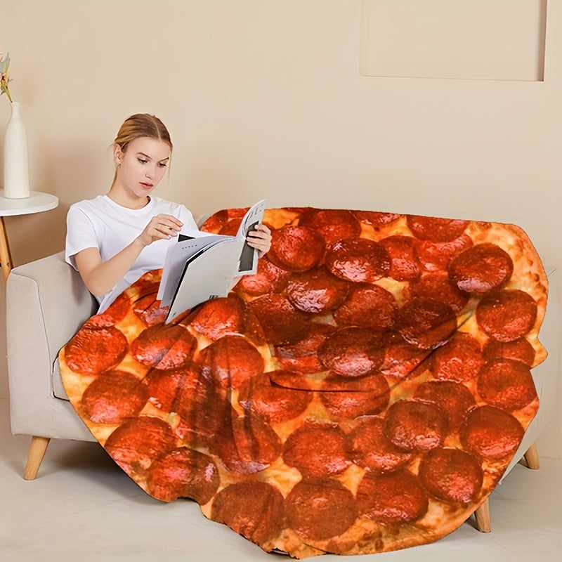 Flannel Food Print Blanket Soft Warm Multi-Functional for Couch Bed Camping Travel